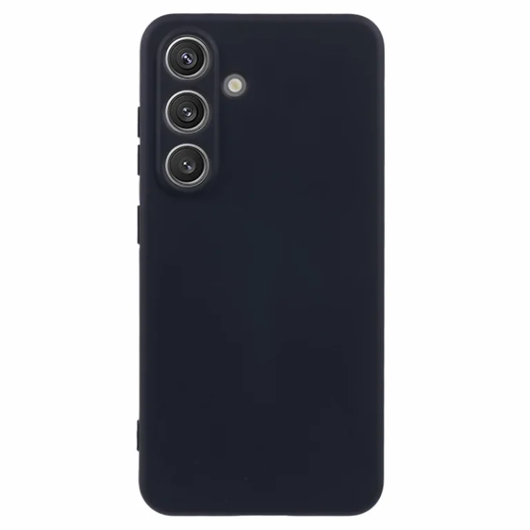 Sort silikone cover til Samsung Galaxy S26 med udskæringer til tre kameralinser.
