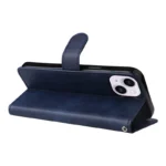 iPhone 15 Magnetisk Flip Cover m. Kortholder – Blå - Billede 3