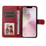 iPhone 16e/17e Magnetisk Flip Cover m. Kortholder – Rød - Billede 2