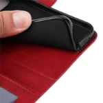 iPhone 16e/17e Magnetisk Flip Cover m. Kortholder – Rød - Billede 3